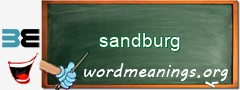 WordMeaning blackboard for sandburg